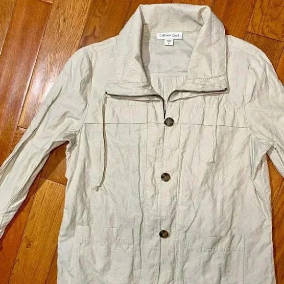 Coldwater Creek Tan/Cream Spring Utility Jacket - Picture 3 of 6